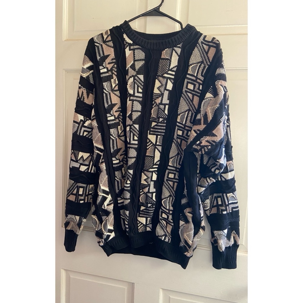 Vintage Bachrach 3D knit Coogi style sweater